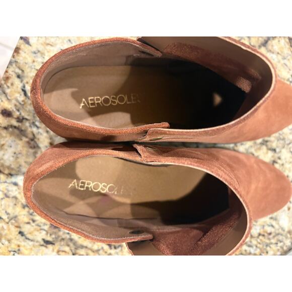 Aerosoles Women's Diane Ankle Brown Suede Booties Size 8 - Picture 4 of 7